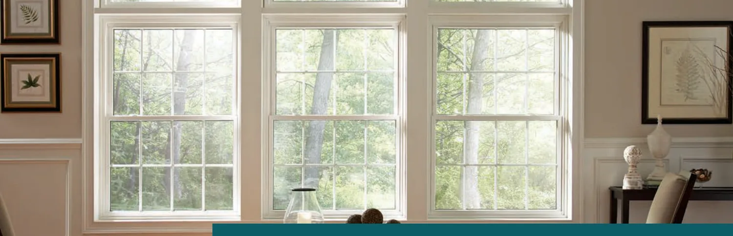 Alside Mezzo West Coast white double-hung windows with optional colonial grids